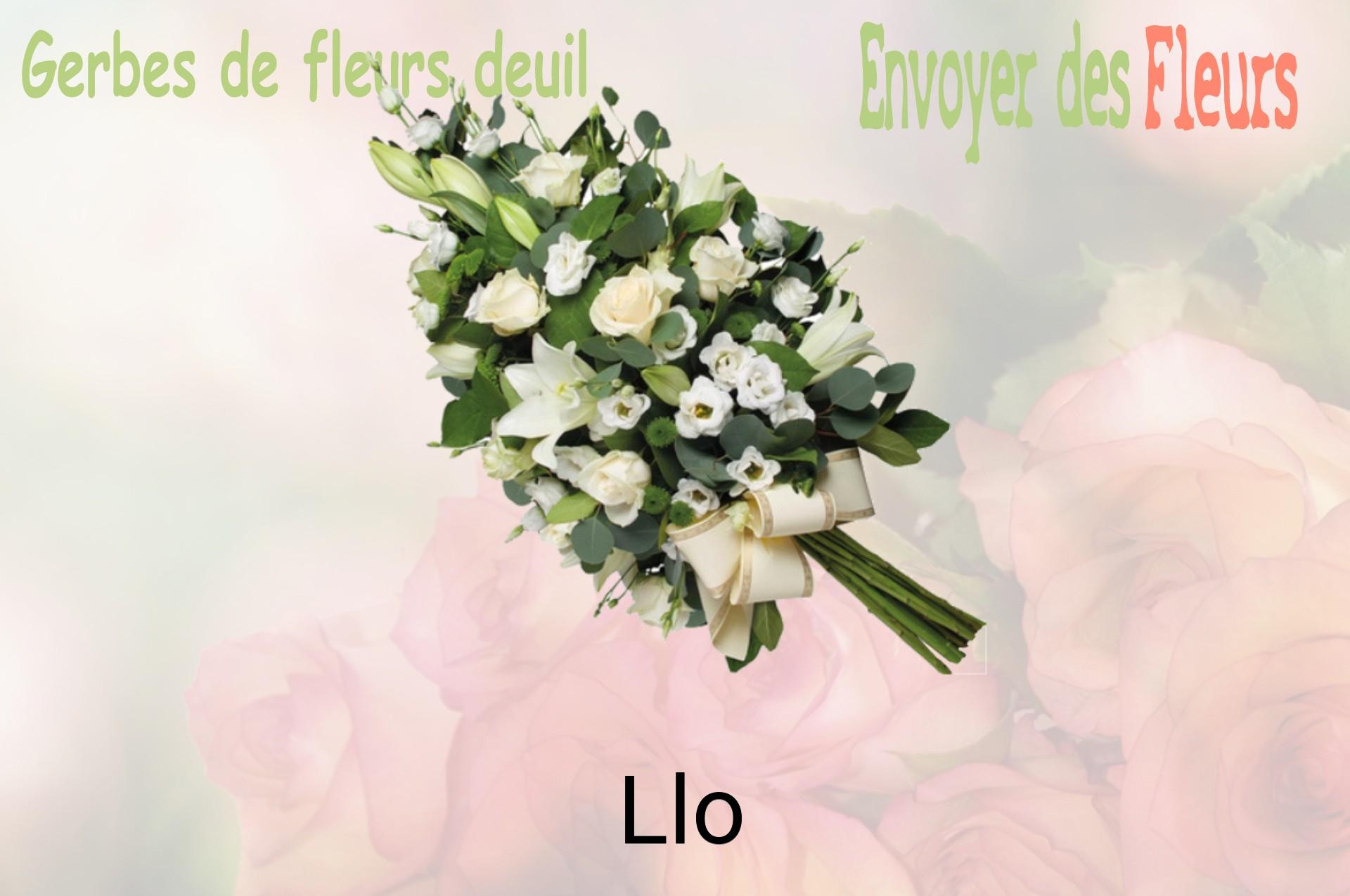 Gerbe de fleurs de deuil livrée à Llo